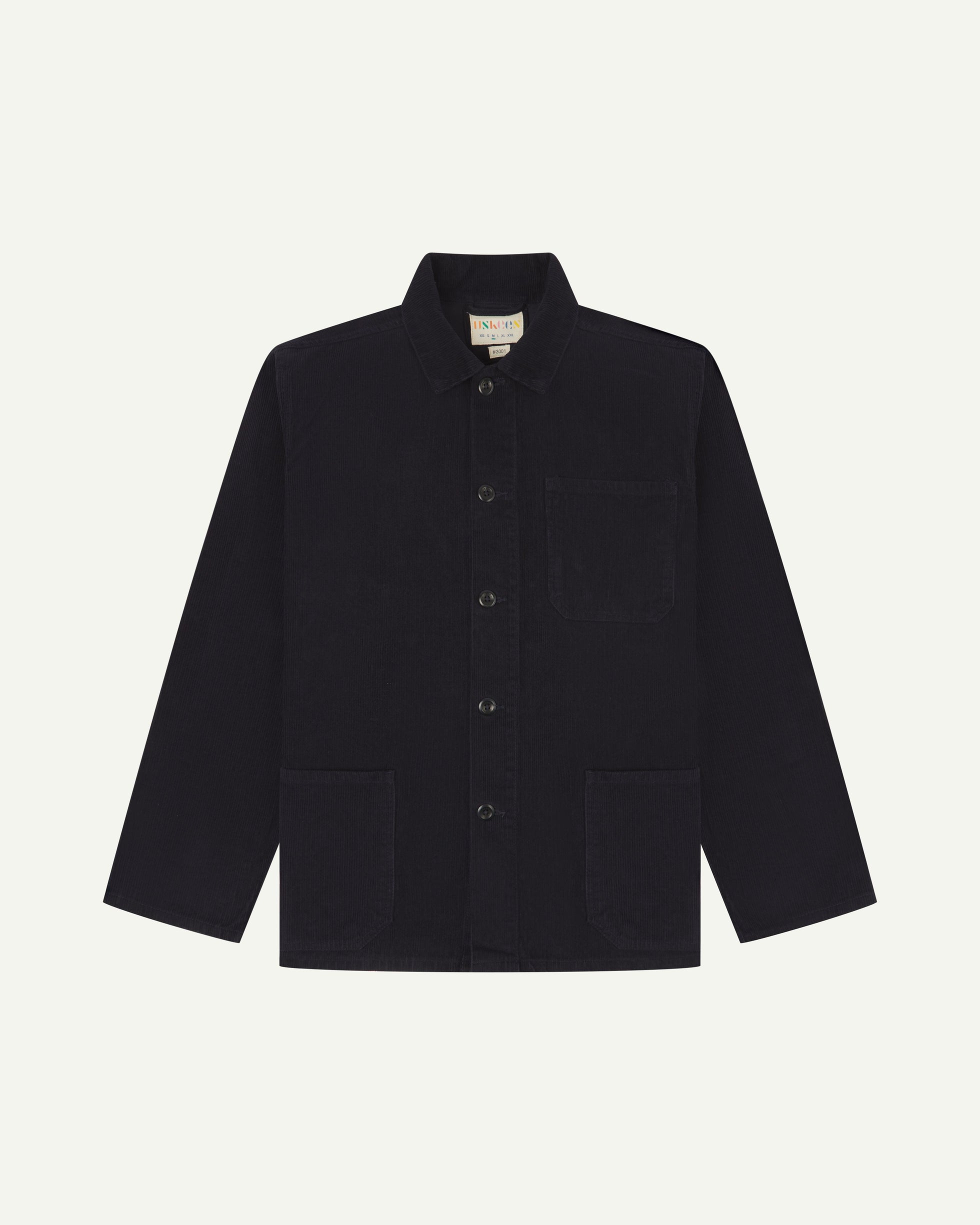 #3001 Midnight Blue Cord Buttoned Overshirt | USKEES Organic