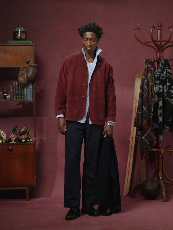 3006 Unions cord blazer - deep wine berry