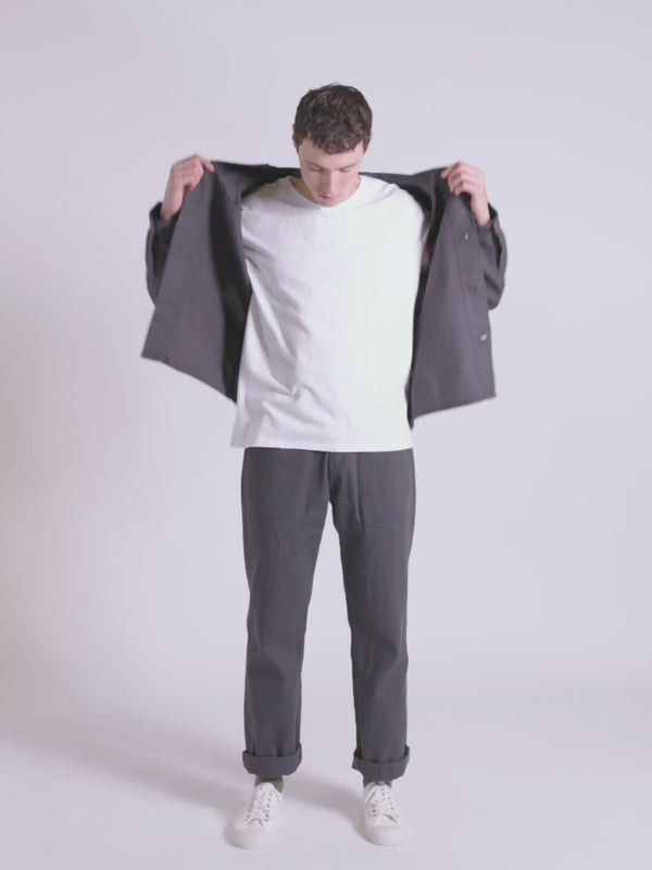 Fitting guide demonstration for the Uskees #3003 cotton work shirt.