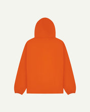 Flat back view of orange coloured men's smock from Uskees