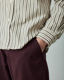 6013 Advanced shirt - cream & glade green terrace pinstripe